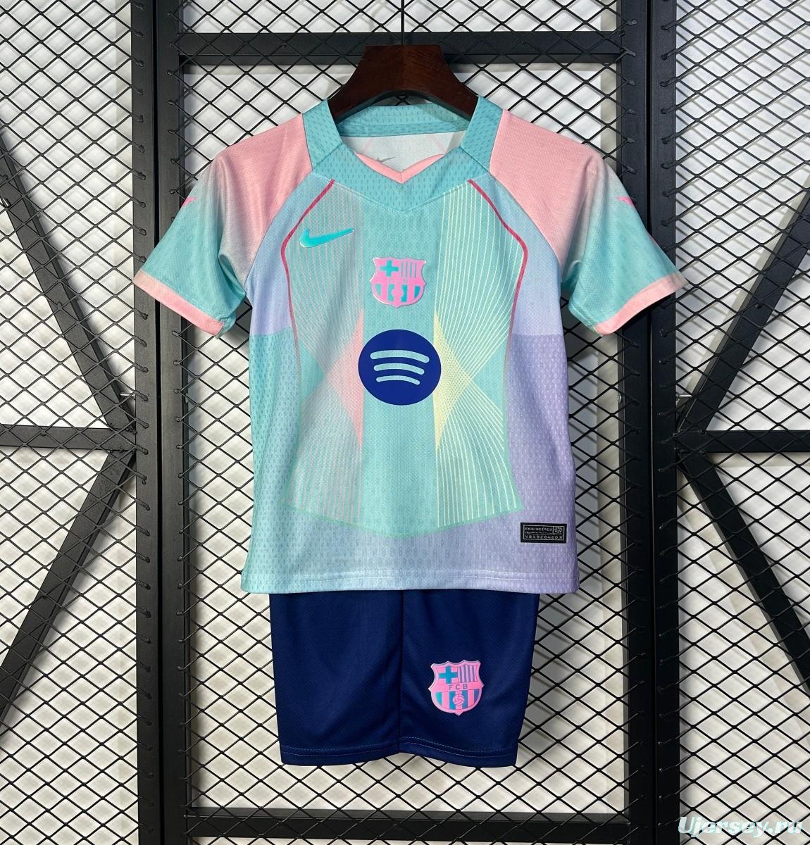 25/26 Kids Barcelona Blue Gradient with Spotify Jersey