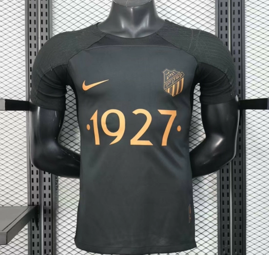 Player Version 25/26 Al-Ahli Black Champion Jersey With Golden Sponsor