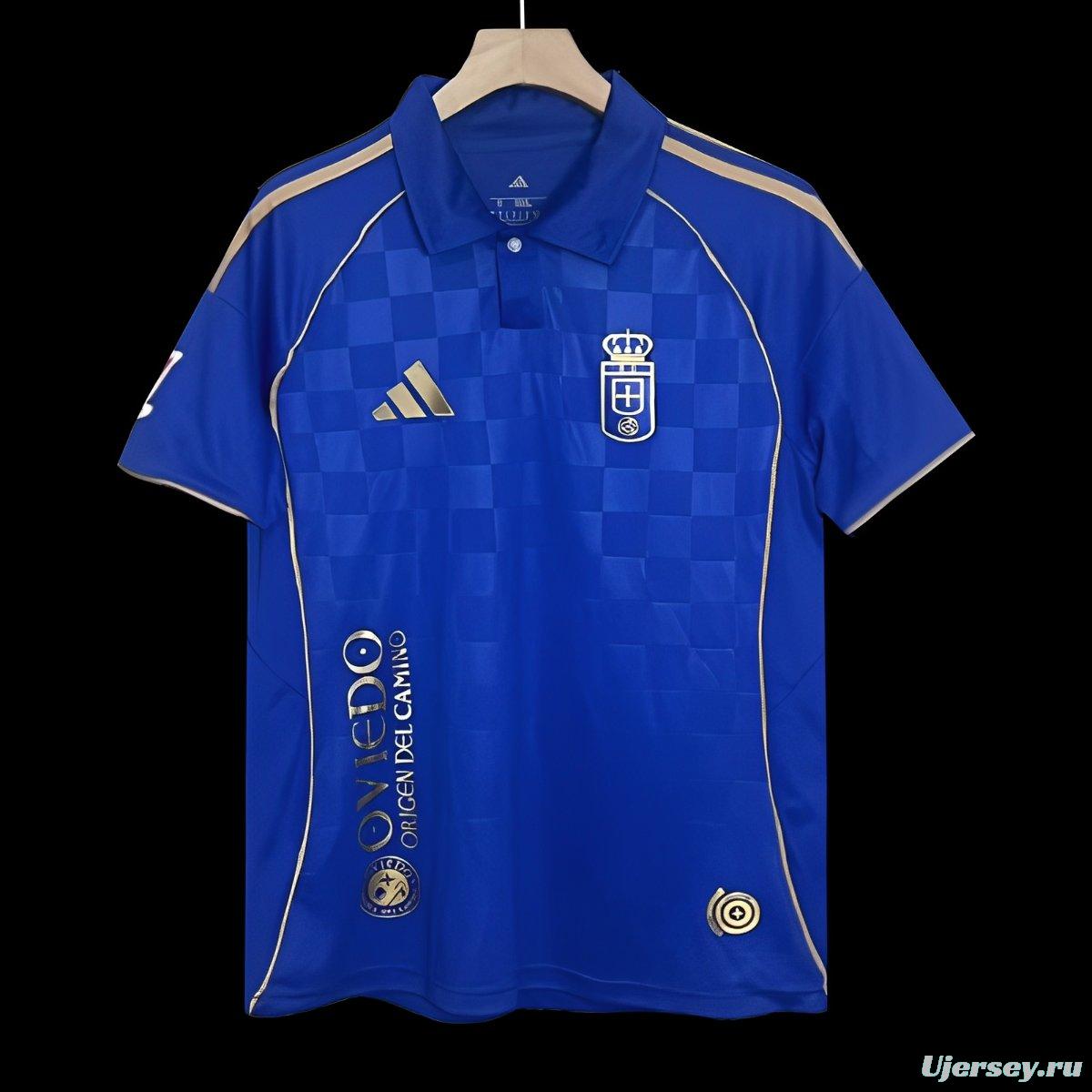 25/26 Real Oviedo Centenary Home Blue Jersey