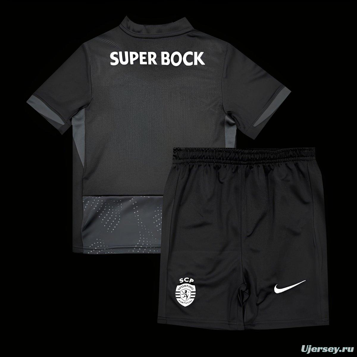 25/26 Kids Sporting Lisbon Forth Black Jersey