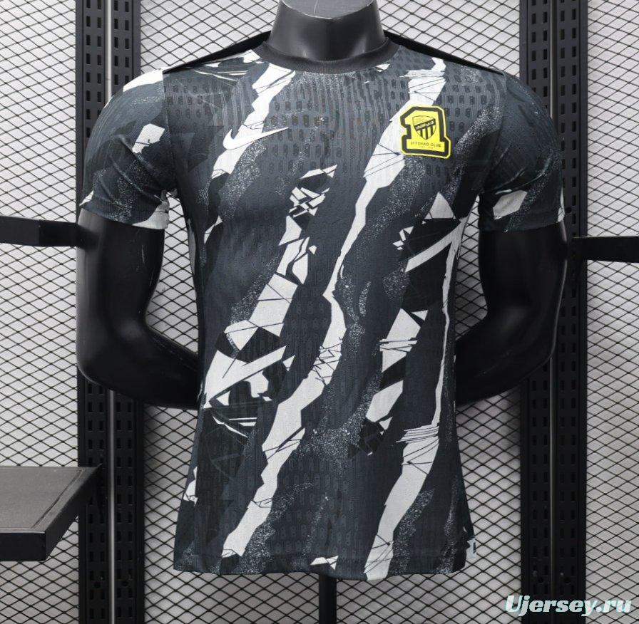 Player Version 25/26 FC 
Al-Ittihad Black with Abstract Camouflage Pattern Jersey