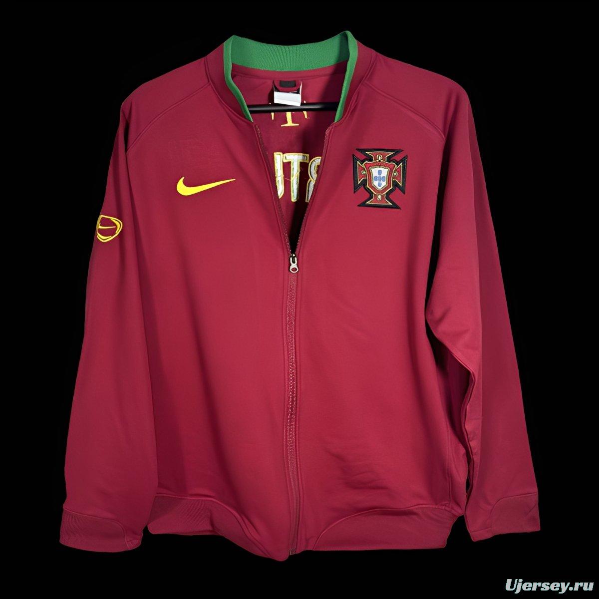 Retro 2006 Portugal Red Full Zipper Jacket