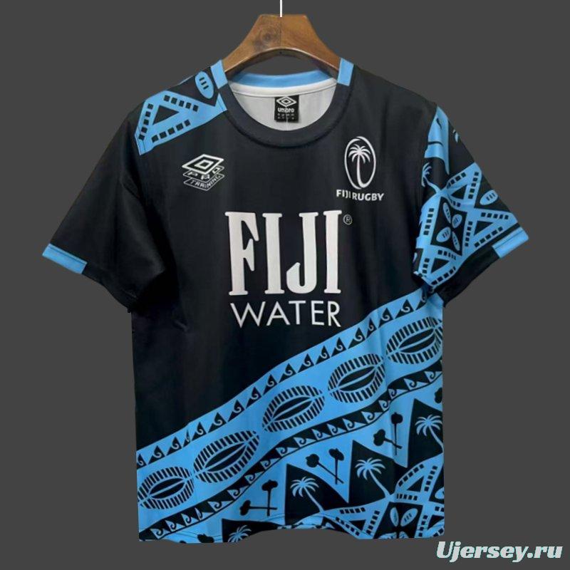 2026 Fiji Black with Pacific Island Art Jersey
