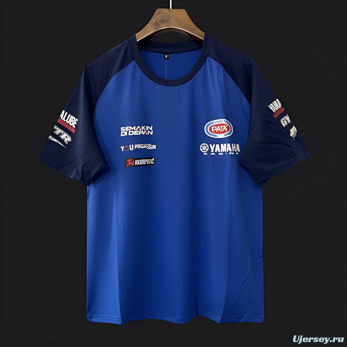 2025 F1 Yamaha PATA Racing Team Blue with Navy Raglan Sleeves Jersey