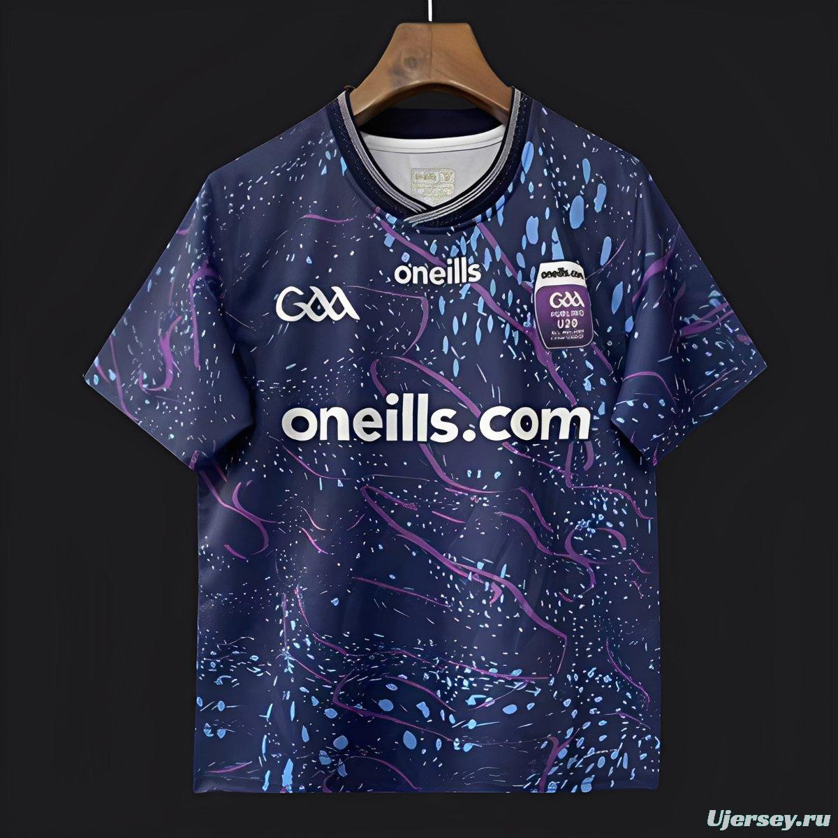 2026 Ireland GAA U20 Hurling Navy with Purple Marble Pattern Jersey