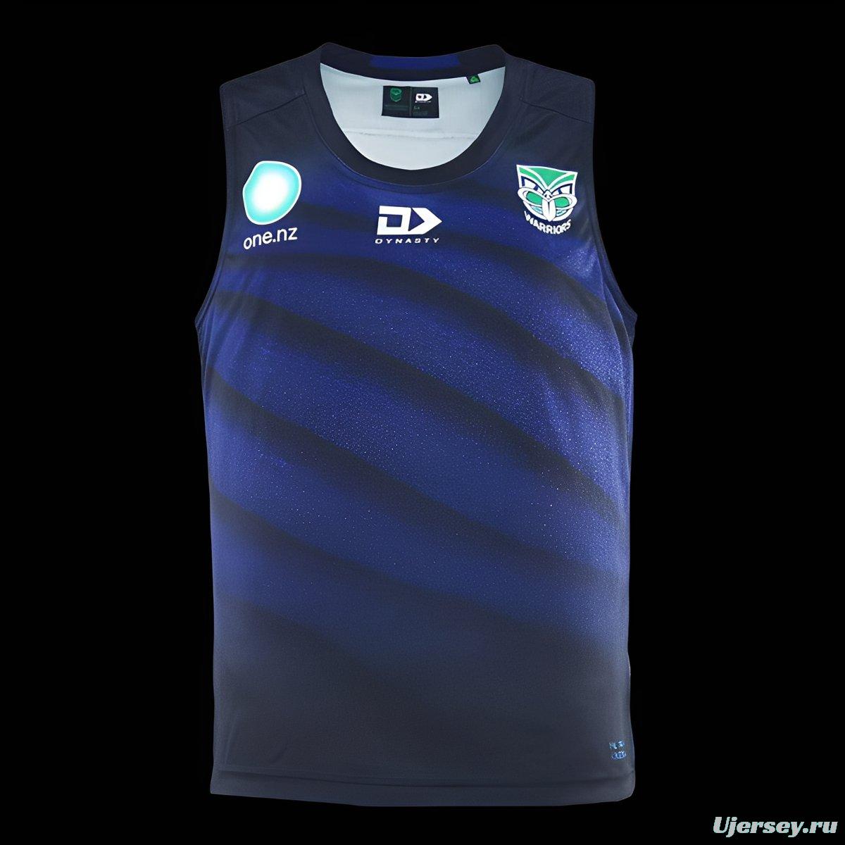 25/26 New Zealand Warriors Navy with Blue Gradient Diagonal Stripes Training Singlet