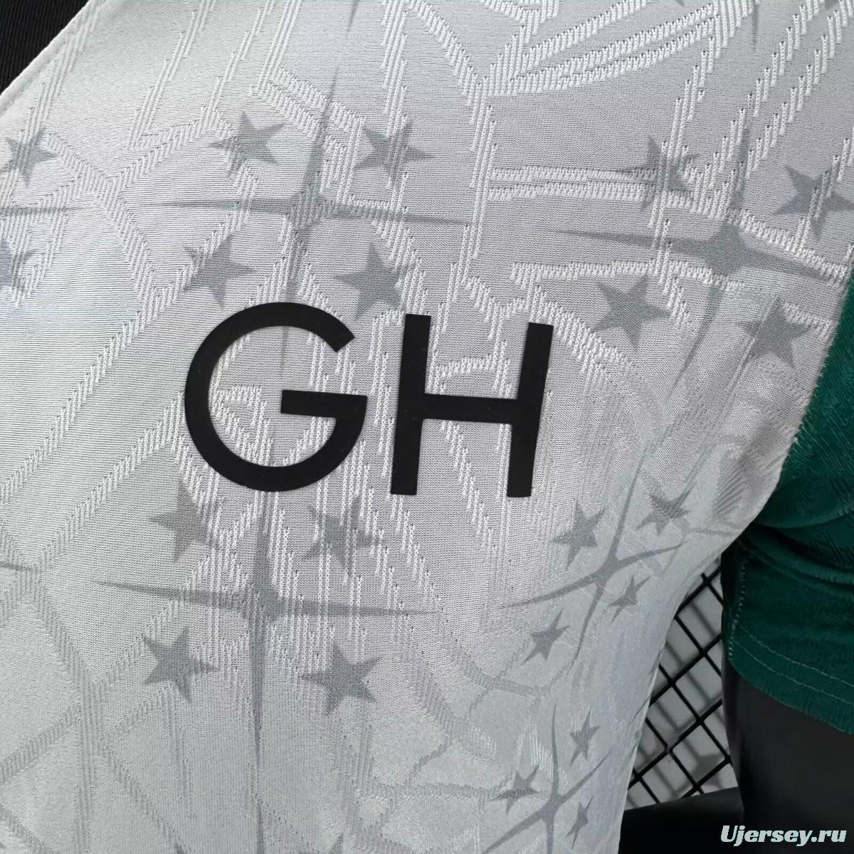 Player Version 2026 Ghana White with Black Star and Red-Green Sleeves Jersey