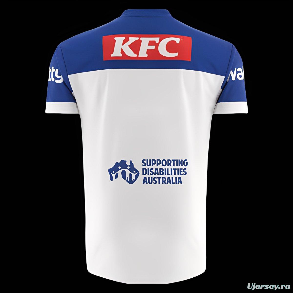25/26 Canterbury-Bankstown Bulldogs White with Blue Shoulders Away Jersey