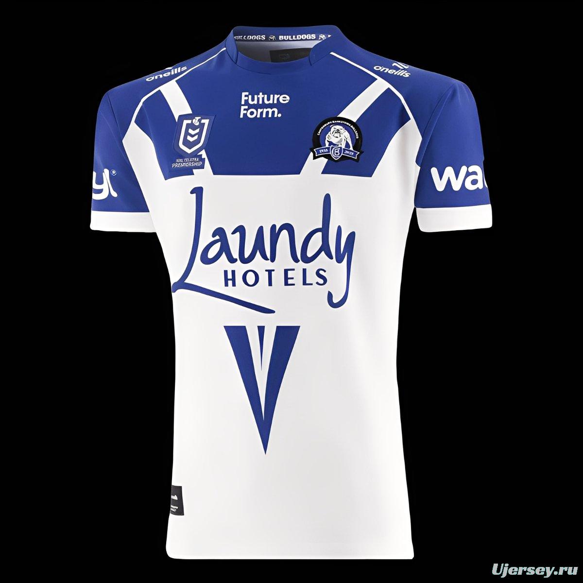 25/26 Canterbury-Bankstown Bulldogs White with Blue Shoulders Away Jersey
