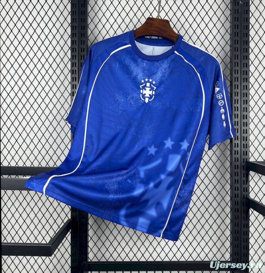 2025 Mens Brazil O Fenomeno#9 Comma Football Blue Jersey