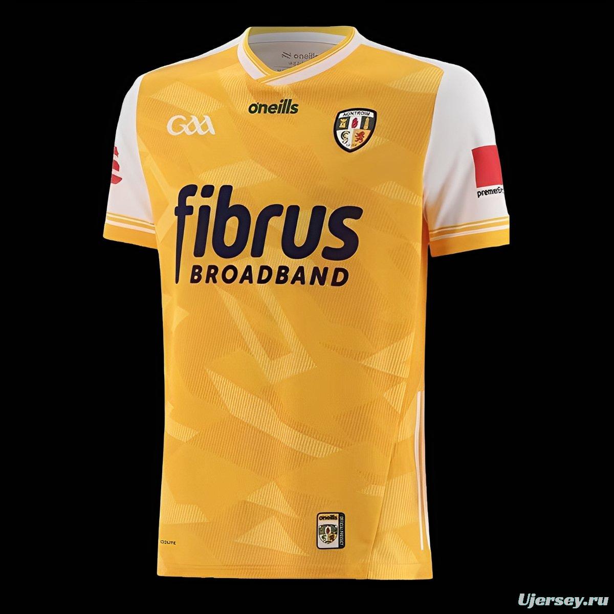 2026 Antrim GAA Yellow with White Sleeves Jersey
