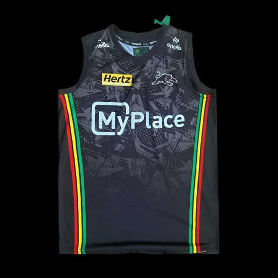 24/25 Penrith Panthers Black with Indigenous Design Singlet