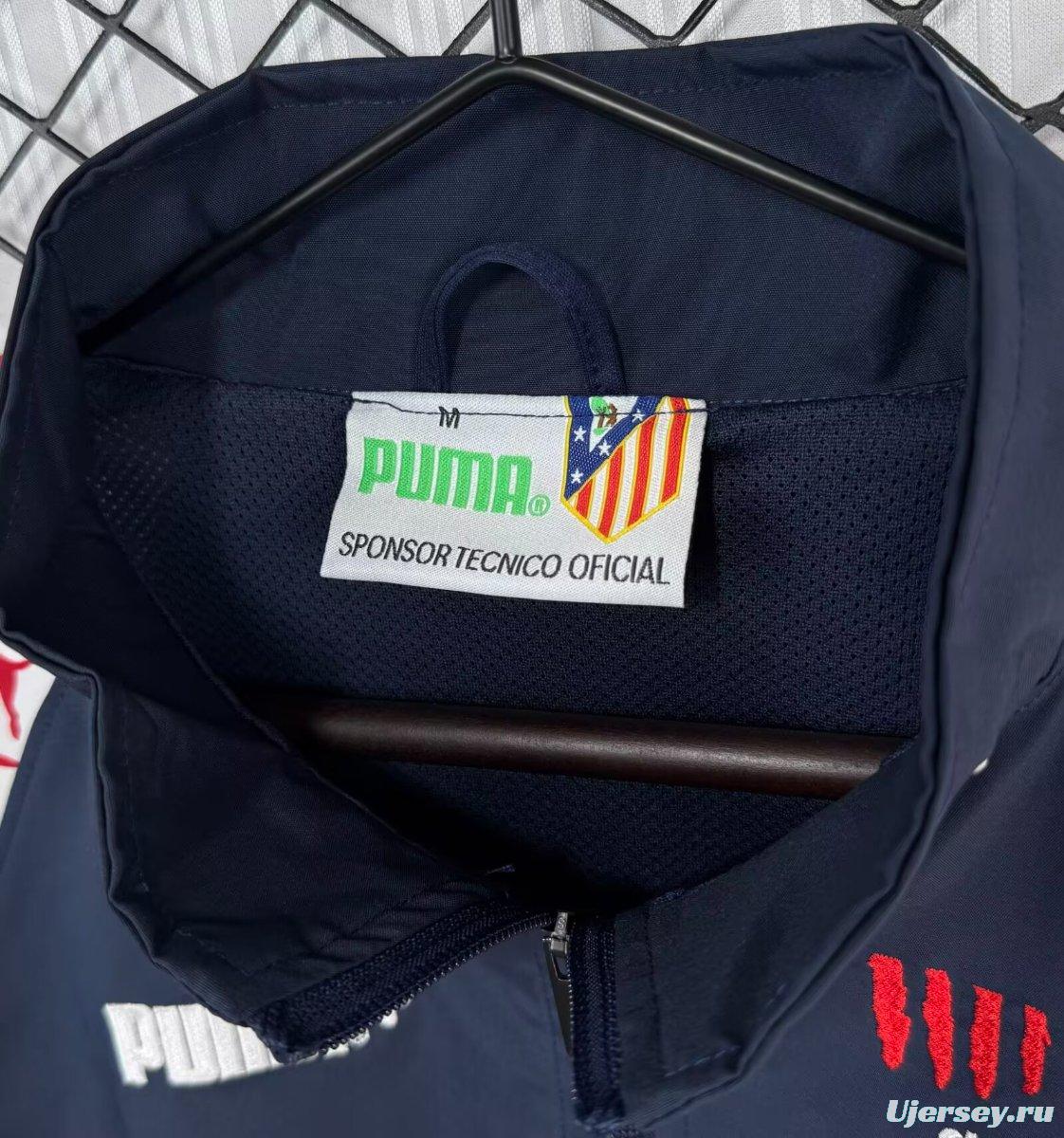 Retro 95/96 Atletio Madrid Navy/Red Windbreaker