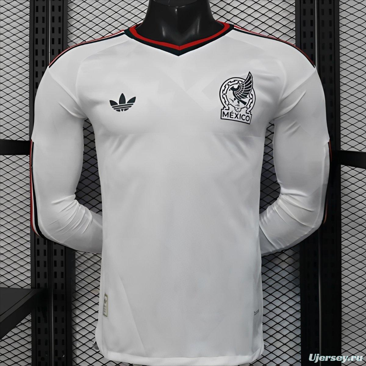 Player Version 2026 Mexico Away White Long Sleeve Jersey