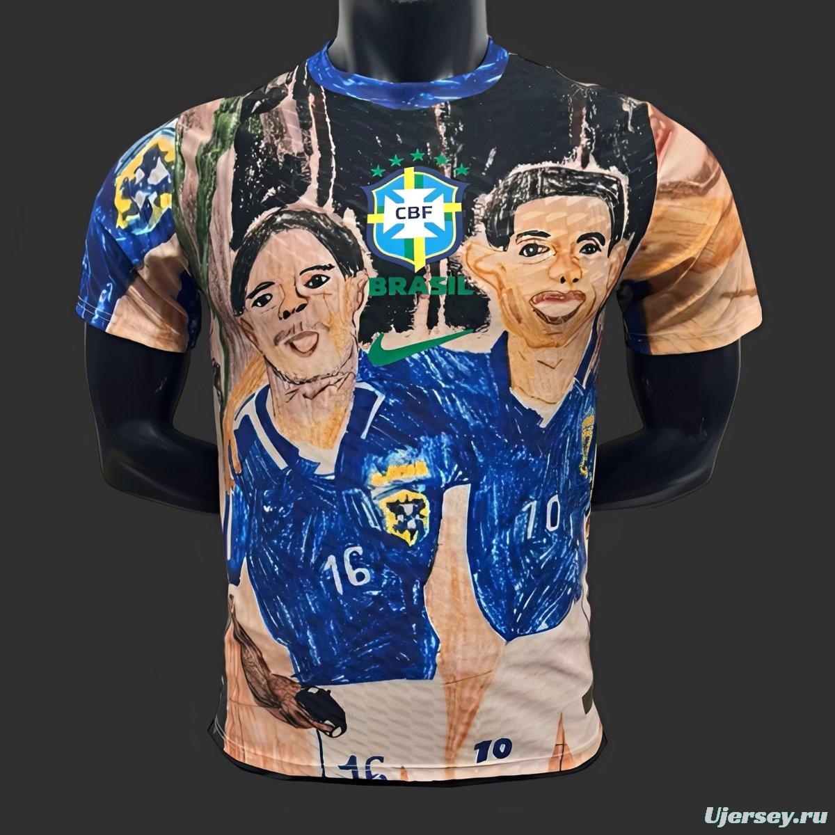 Player Version 2026 Brazil Blue with Marta & Mia Hamm Portrait Jersey