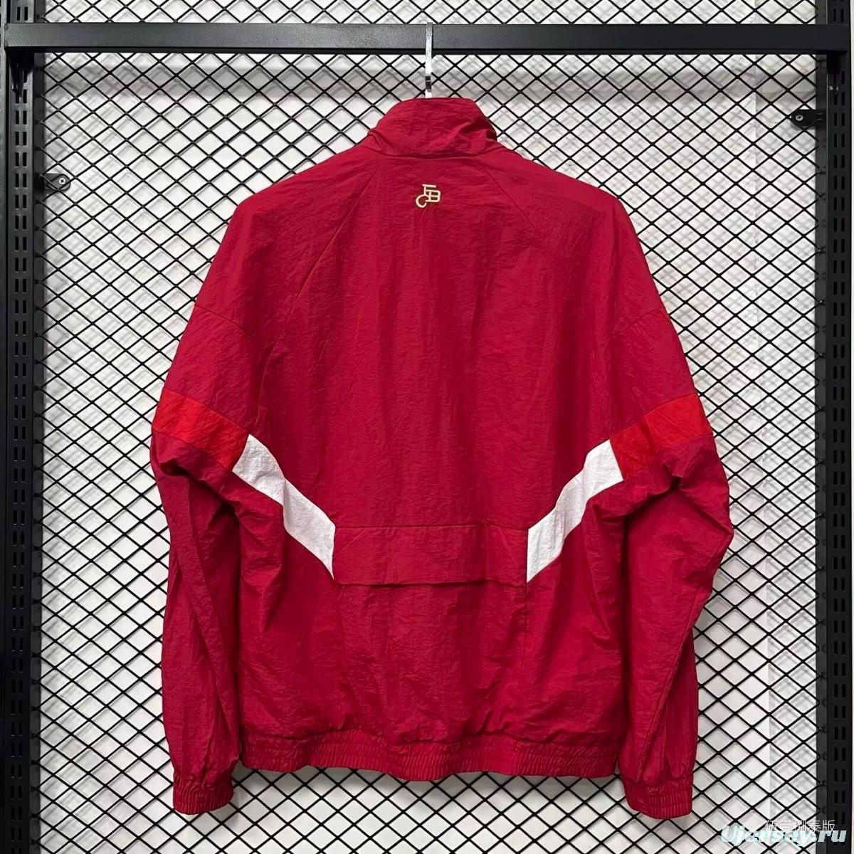 25/26 Bayern Munich Red Full Zipper Windbreaker