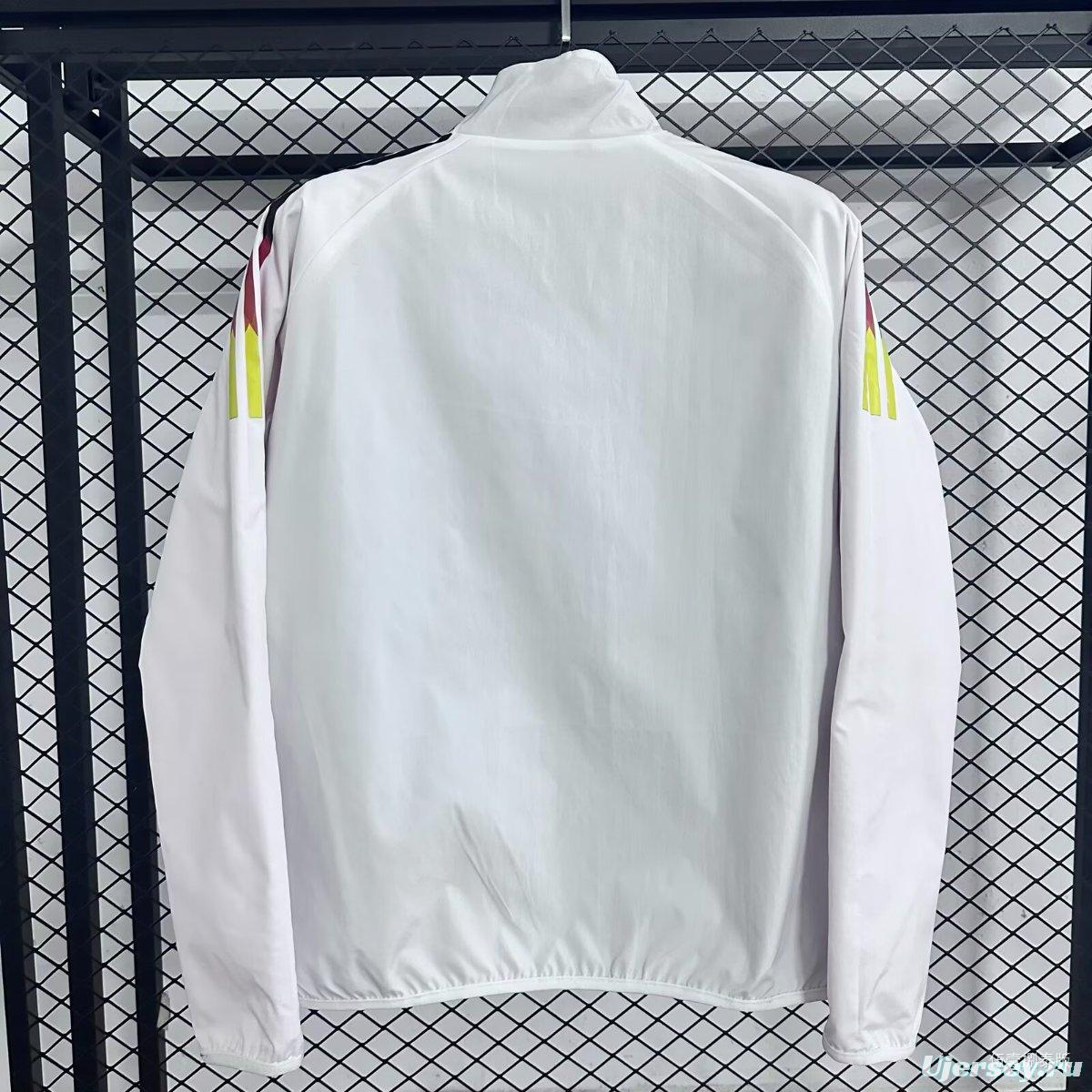2026 Germany White Full Zipper Windbreaker