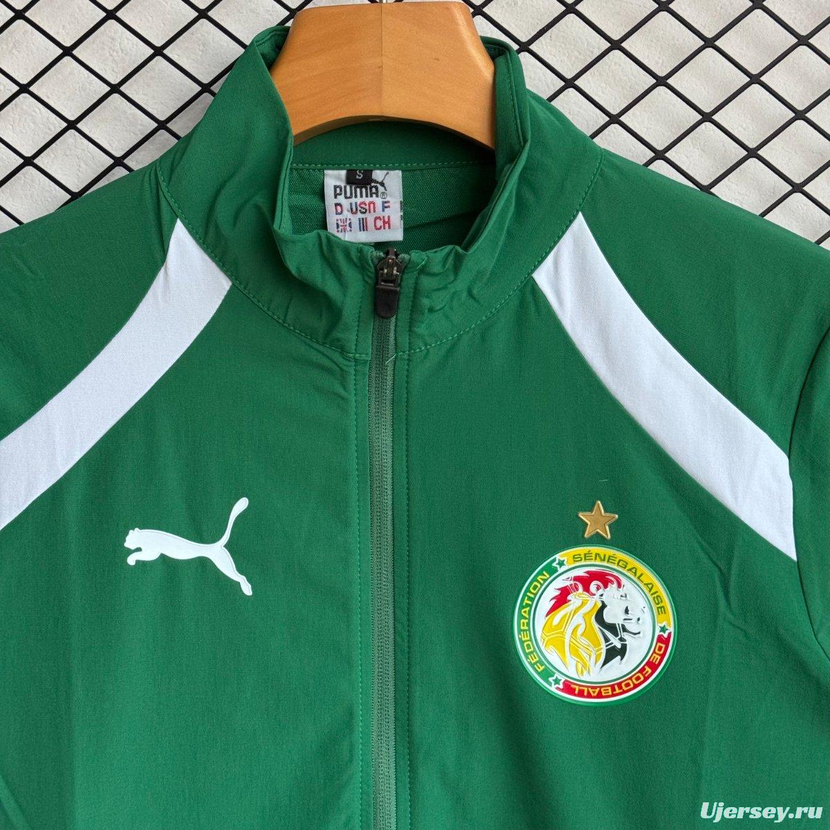 25/26 Senegal National Team Green Full zipper Jacket Tracksuit+ long pants