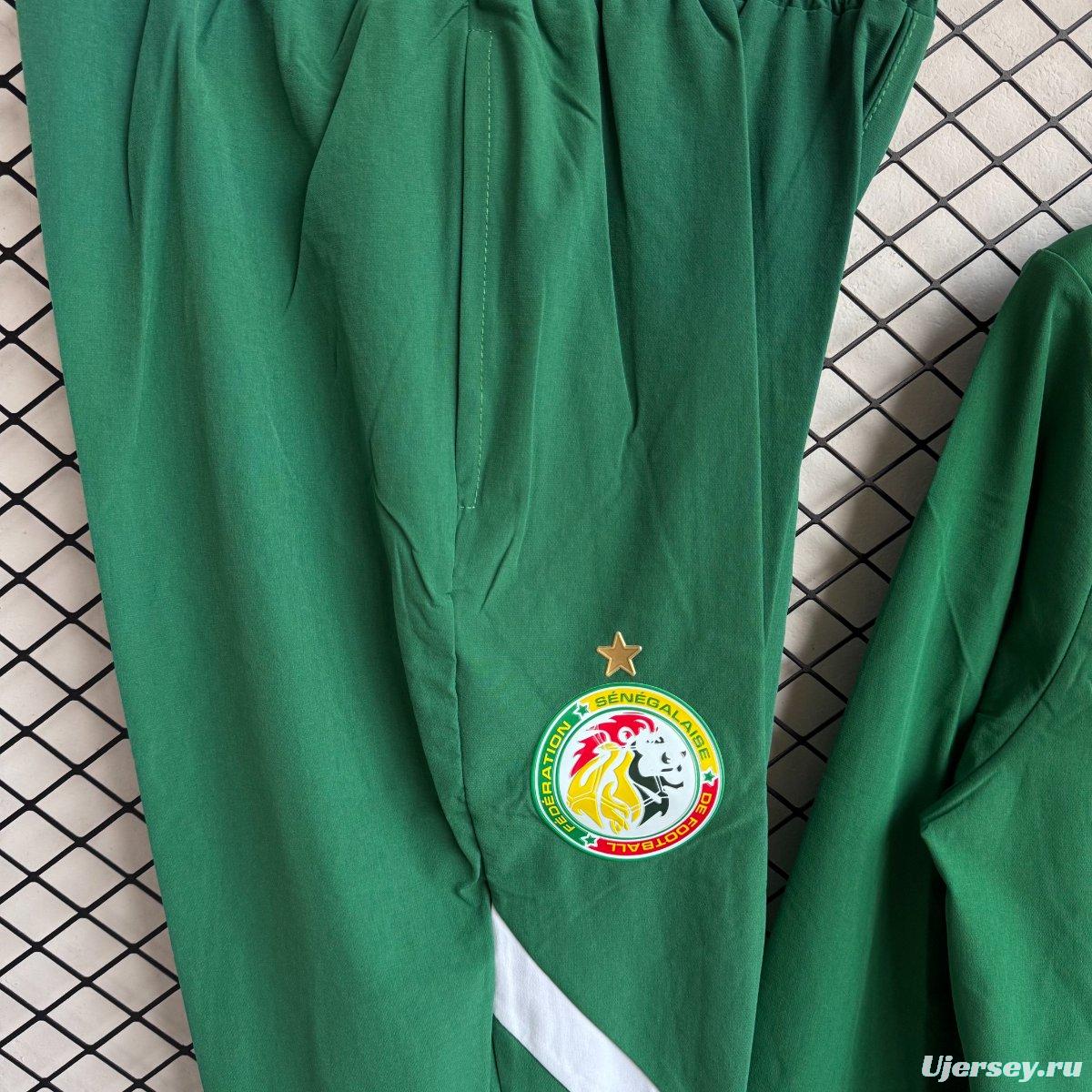 25/26 Senegal National Team Green Full zipper Jacket Tracksuit+ long pants