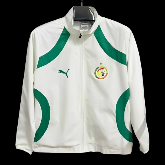 2026 Senegal White Full Zipper Windbreaker