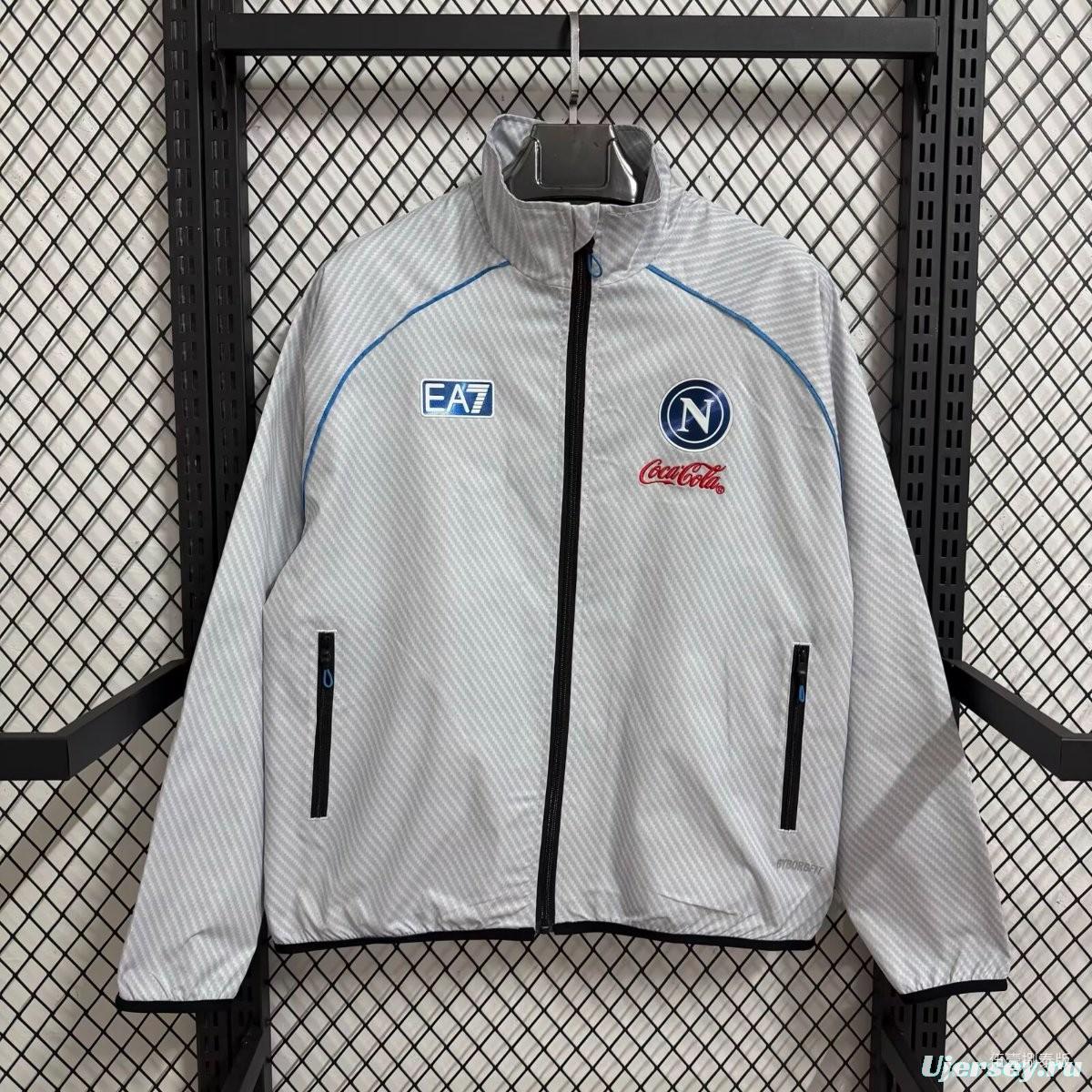 25/26 Napoli White Full Zipper Windbreaker