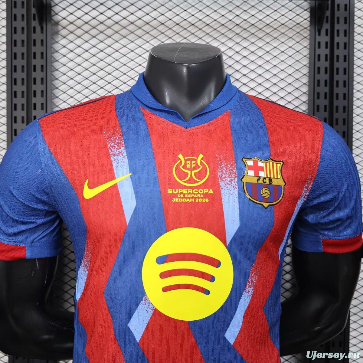 Player Version 25/26 Barcelona Forth Jersey With Supercopa Sponsor