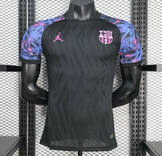Player Version 25/26 FC Barcelona Black with Neon Geometric Pattern Jersey