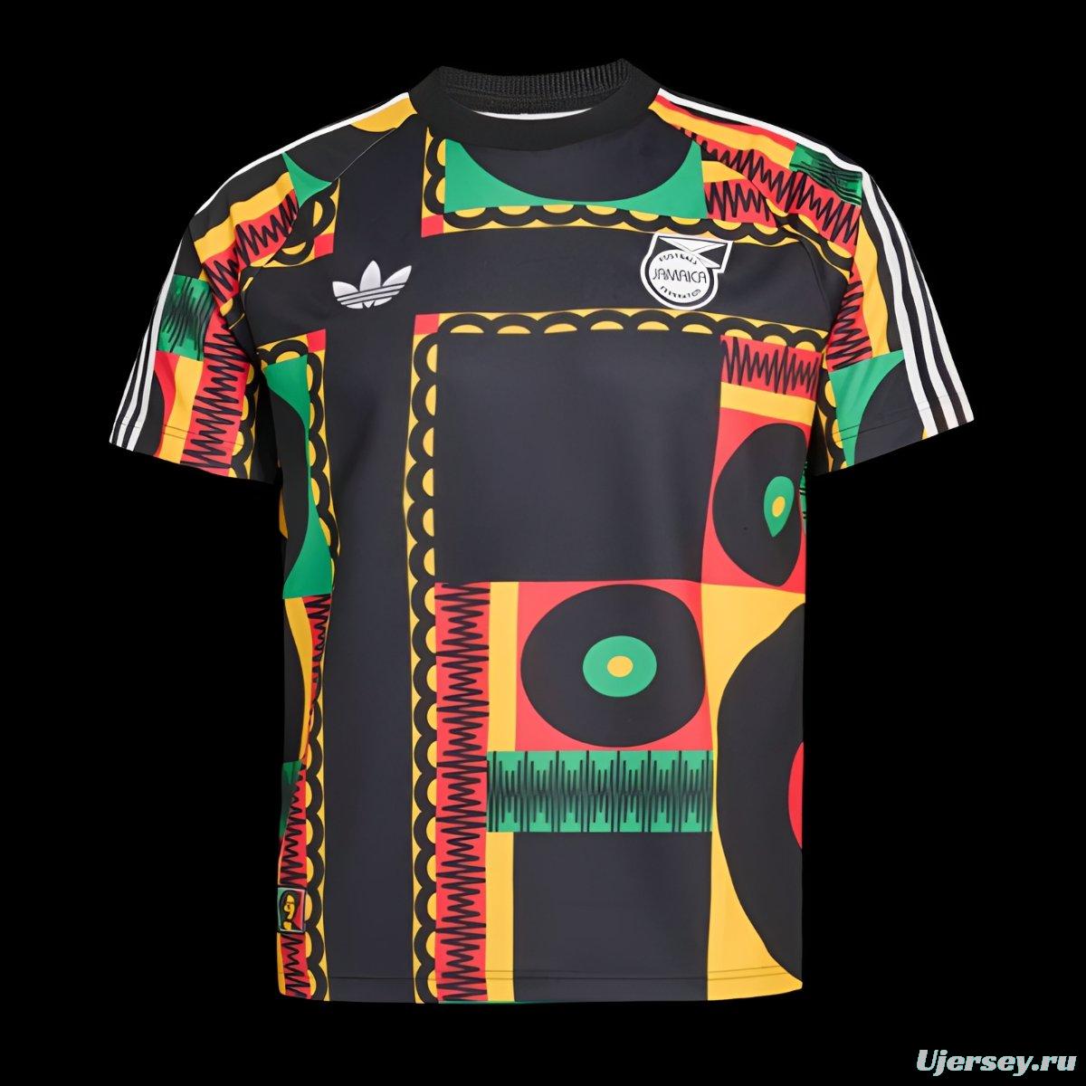 2026 JAMAICA 26 X BOB MARLEY Original BLACK / RED / DARK YELLOW T-Shirt