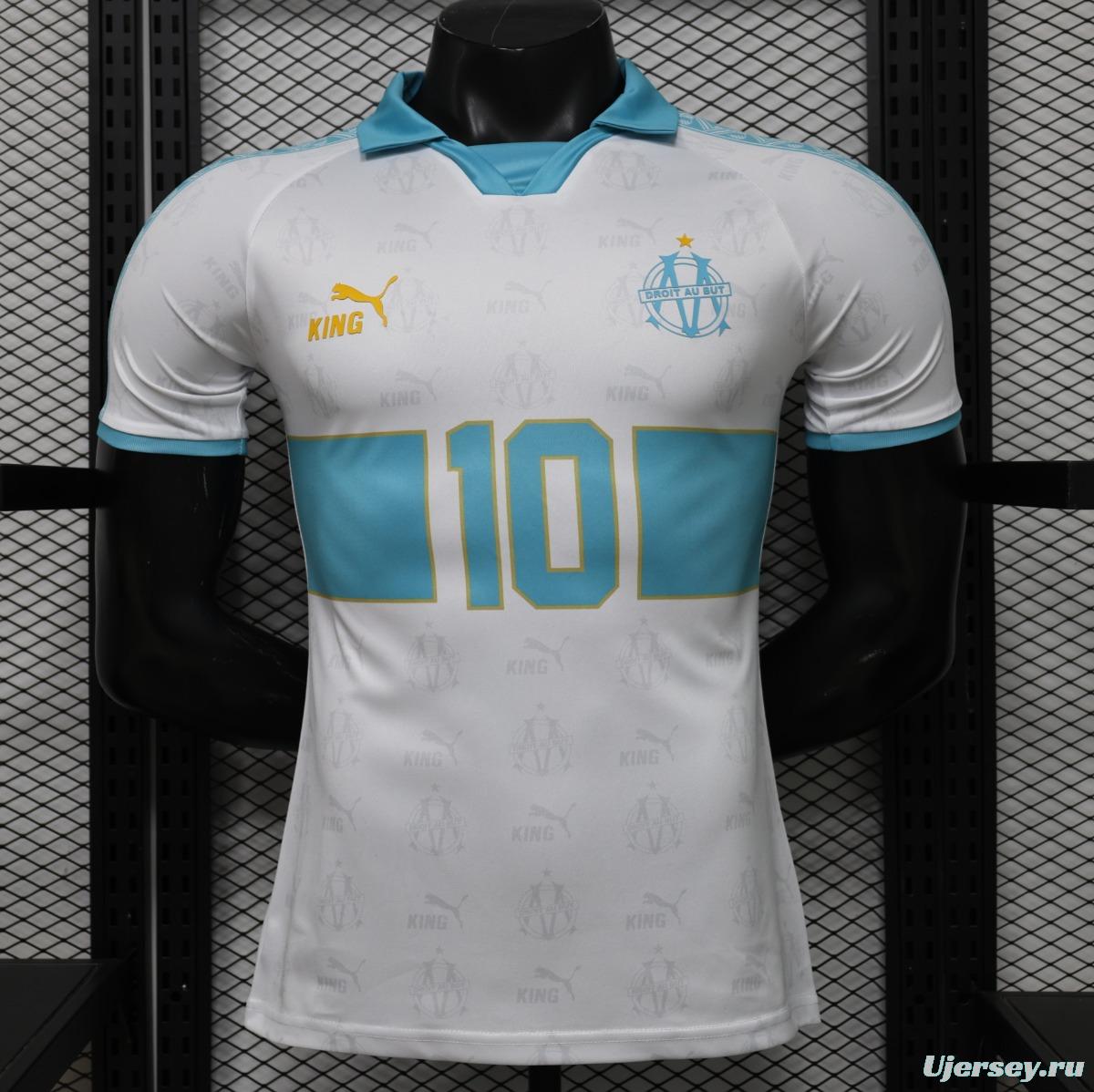 Player Version 26/27 Olympique de Marseille White with Sky Blue Special Edition Jersey