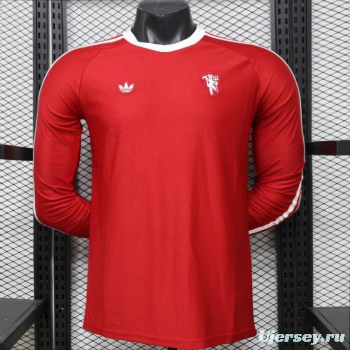 Player Version 2026 Manchester United Red Long Sleeve Adidas Originals Retro Special Edition Jersey