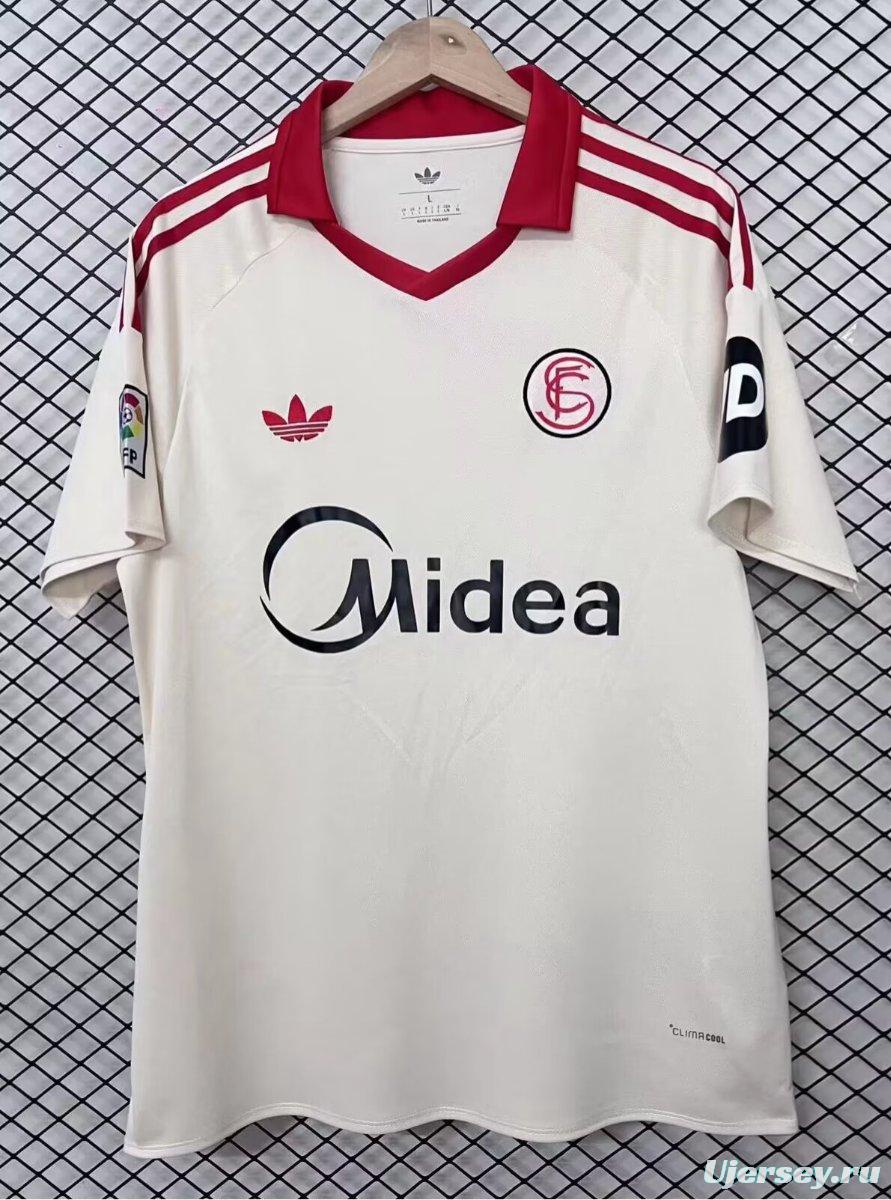 25/26 Sevilla White Vintage Re-make Jersey