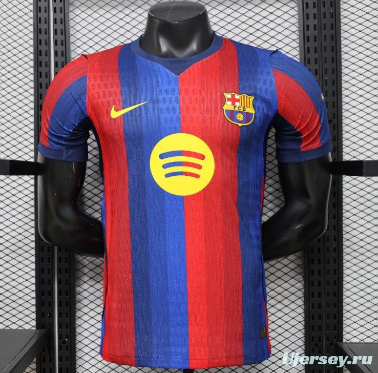 Player Version 25/26 FC Barcelona Blue & Red Vertical Stripes with Spotify Home Jersey