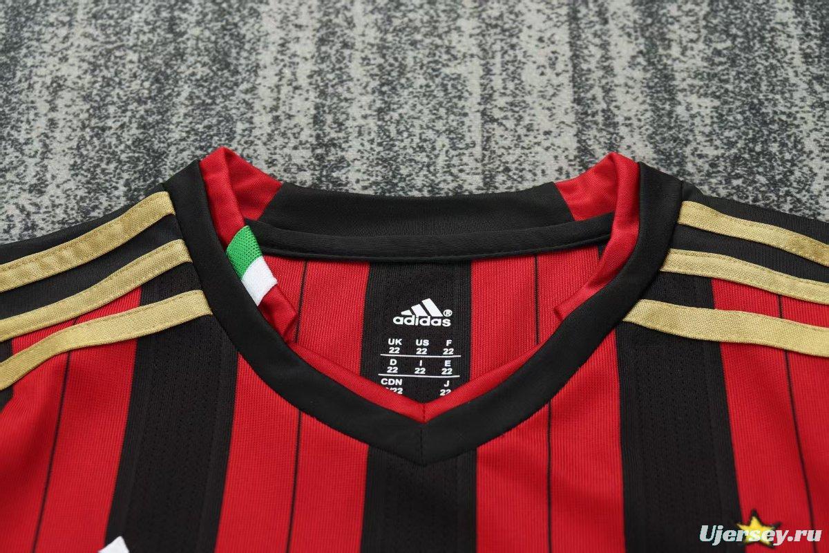 Retro 13/14 Kids  AC Milan Home Long Sleeve Jersey