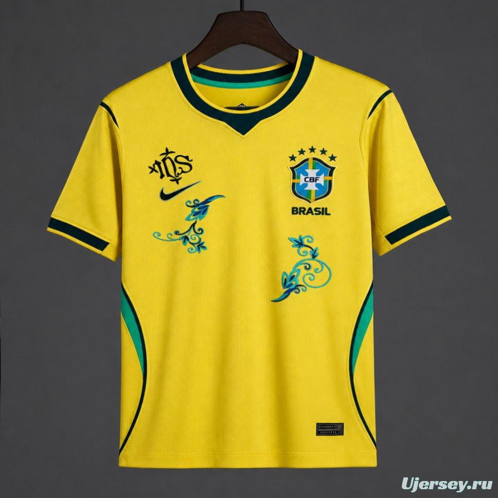2026 Brazil 2026 Home Yellow/Blue "Floral Edition" Jersey