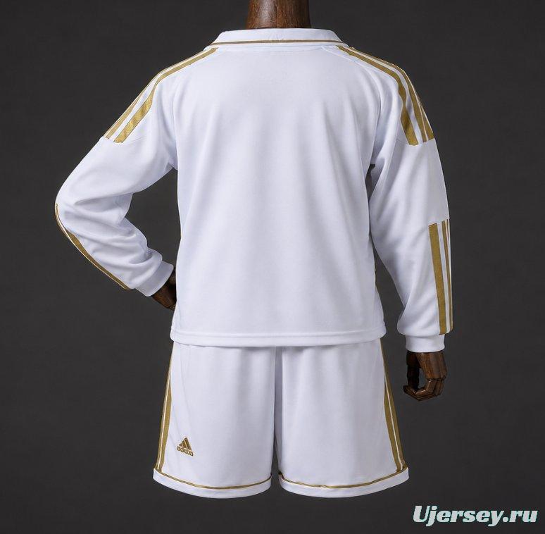 11/12 Kids Real Madrid Home Retro Long-Sleeve Kit Jersey Size 16-28