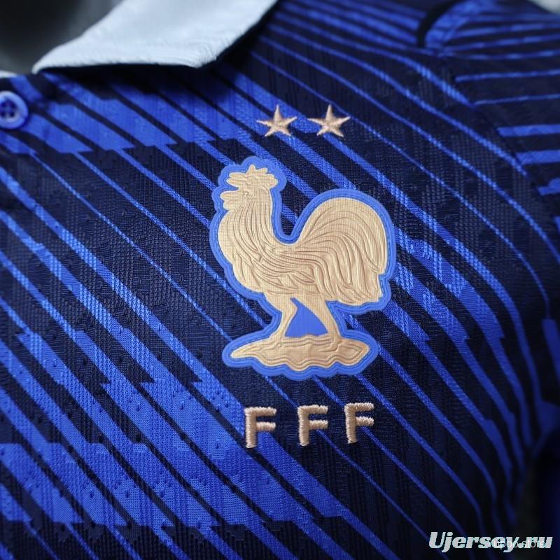 Player Version 2026 France Home Long Sleeve Jersey