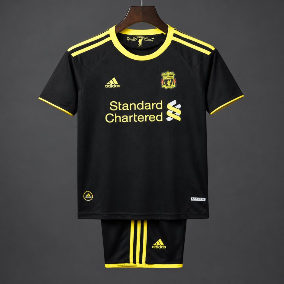 Retro 2010/11 Kids Liverpool Black & Yellow Away Jersey