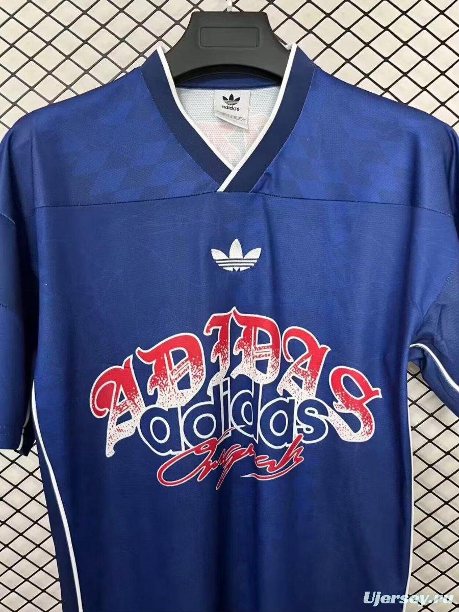 26/27 Adidas Originals Roses Mesh Blue Vintage Style Jersey