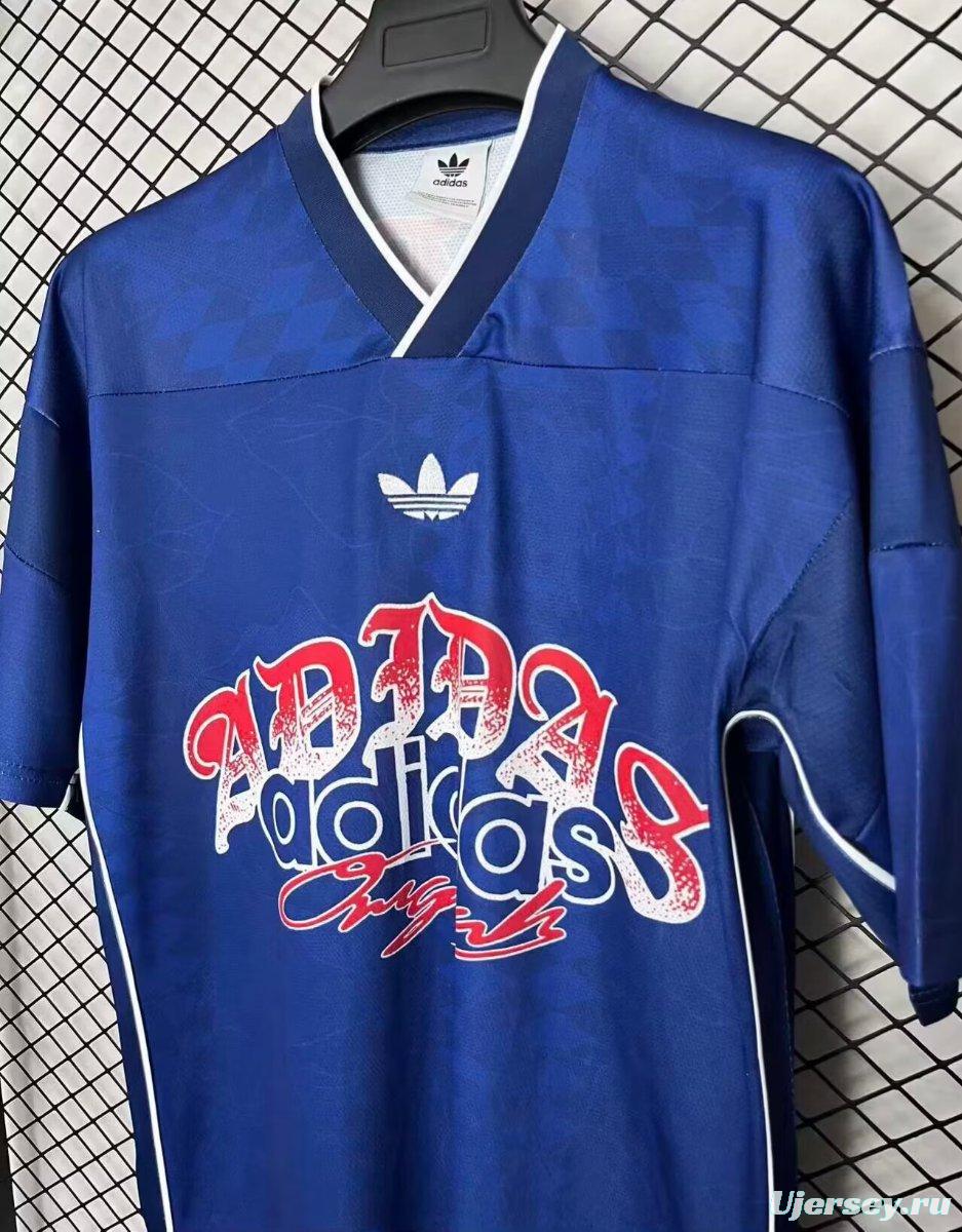 26/27 Adidas Originals Roses Mesh Blue Vintage Style Jersey