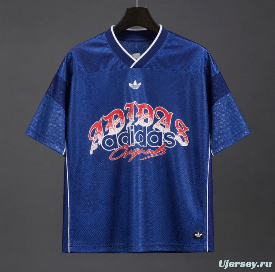 26/27 Adidas Originals Roses Mesh Blue Vintage Style Jersey