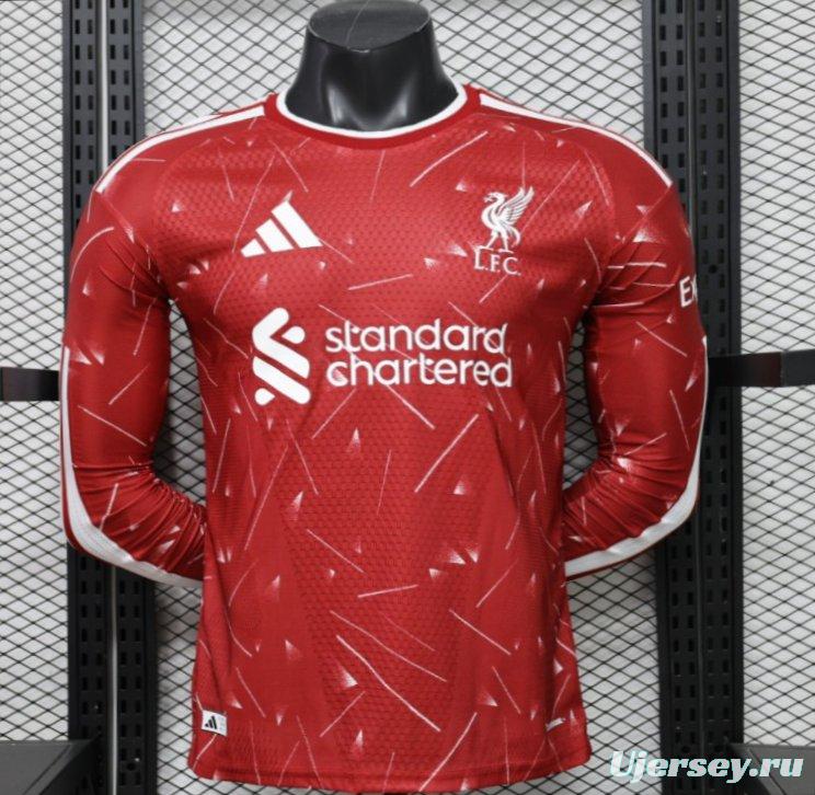 Player Version 26/27 Liverpool Red Lightning Fragment Long Sleeve Home Jersey