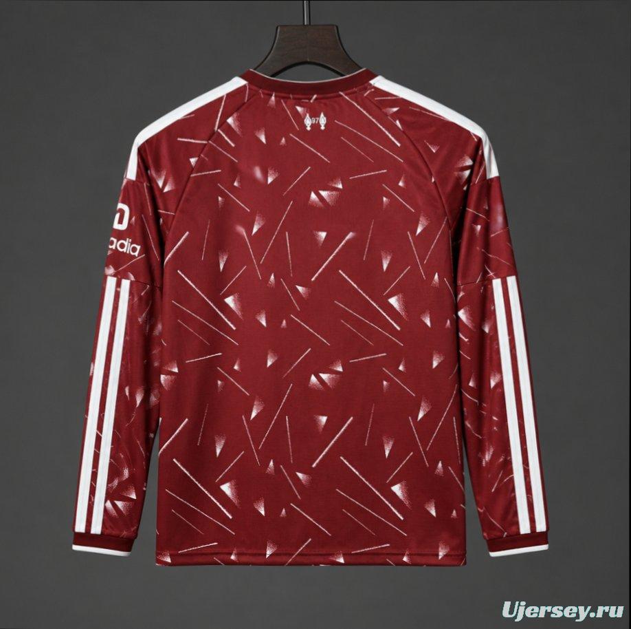 26/27 Liverpool Red with Triangle Pattern Long Sleeve Home Jersey