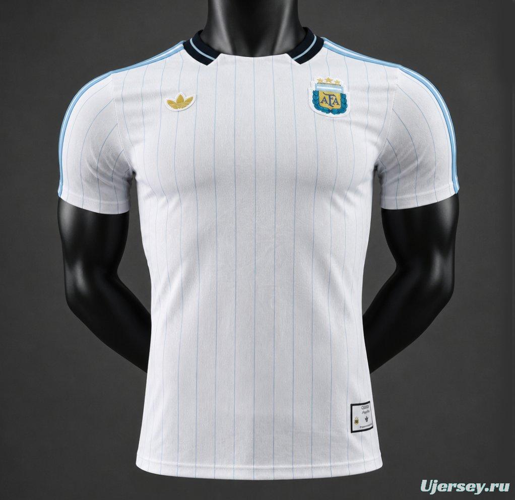 Player Version 2026 Argentina "Terrace Icons" Subtle Light Blue Pinstripes Jersey