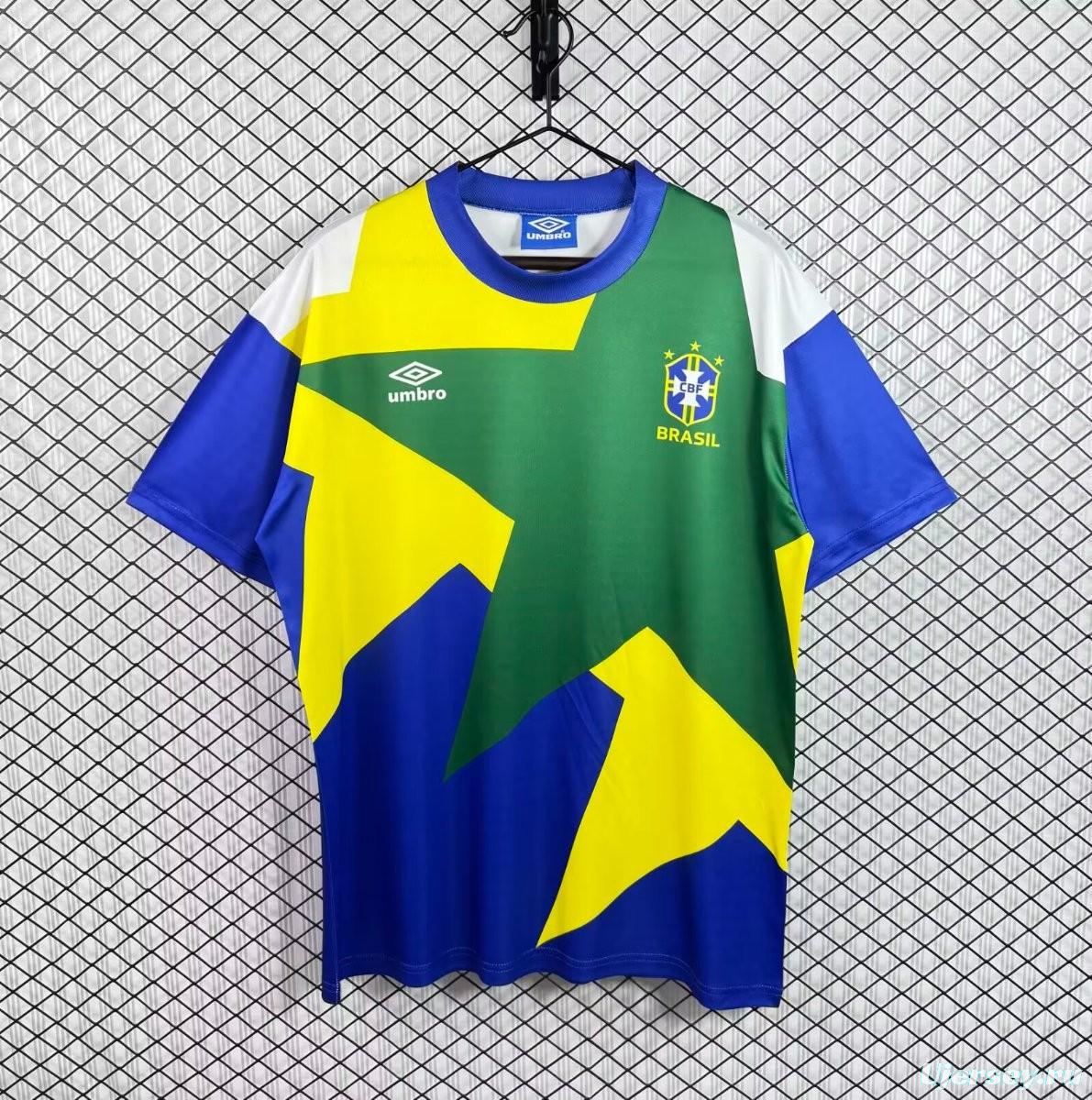 Retro1994 Brazil Blue Green Yellow Training Jersey