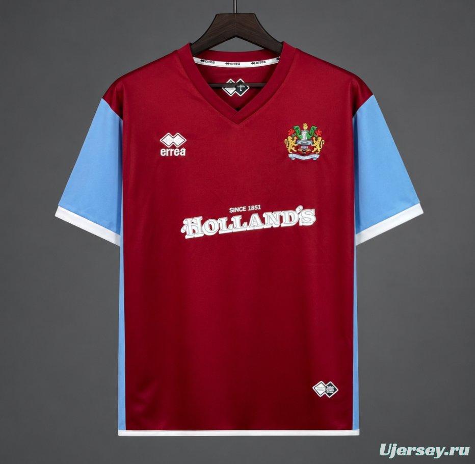 Retro 08/09 Burnley Home Claret Blue Jersey