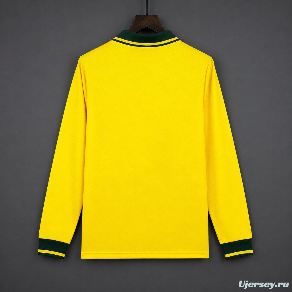 Retro 1994 Brazil Home Long Sleeve Yellow Jersey