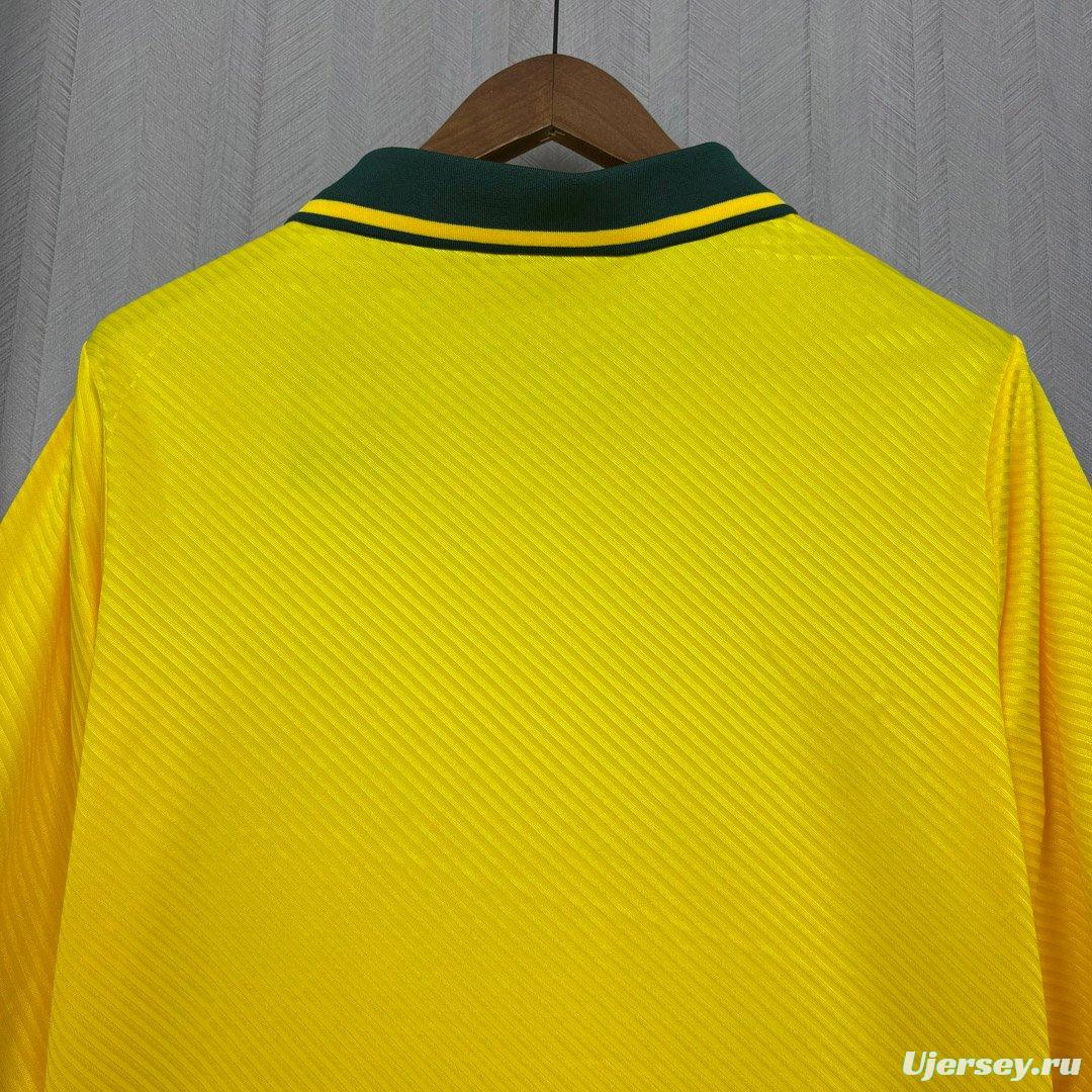 Retro 1994 Brazil Home Long Sleeve Yellow Jersey