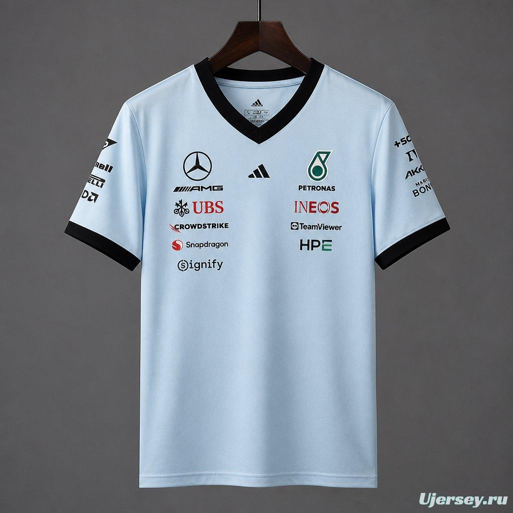 2026 F1 Mercedes-AMG Petronas F1 Team Light  Blue Training Jersey