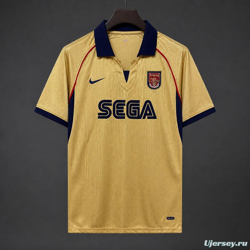 26/27 Arsenal Vintage 2001/02 Remake Gold Away Jersey