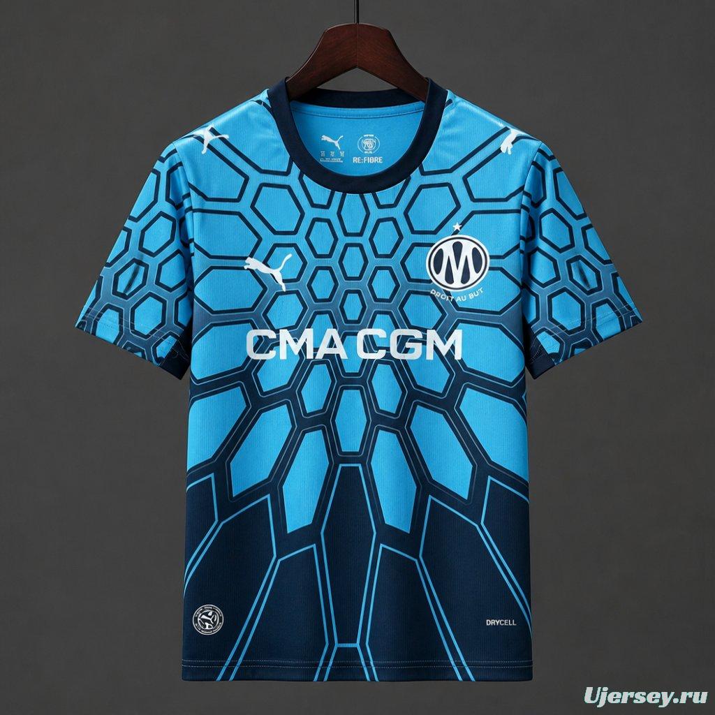 26/27 Olympique Marseille Goalkeeper Bright Aqua/Club Navy Jersey